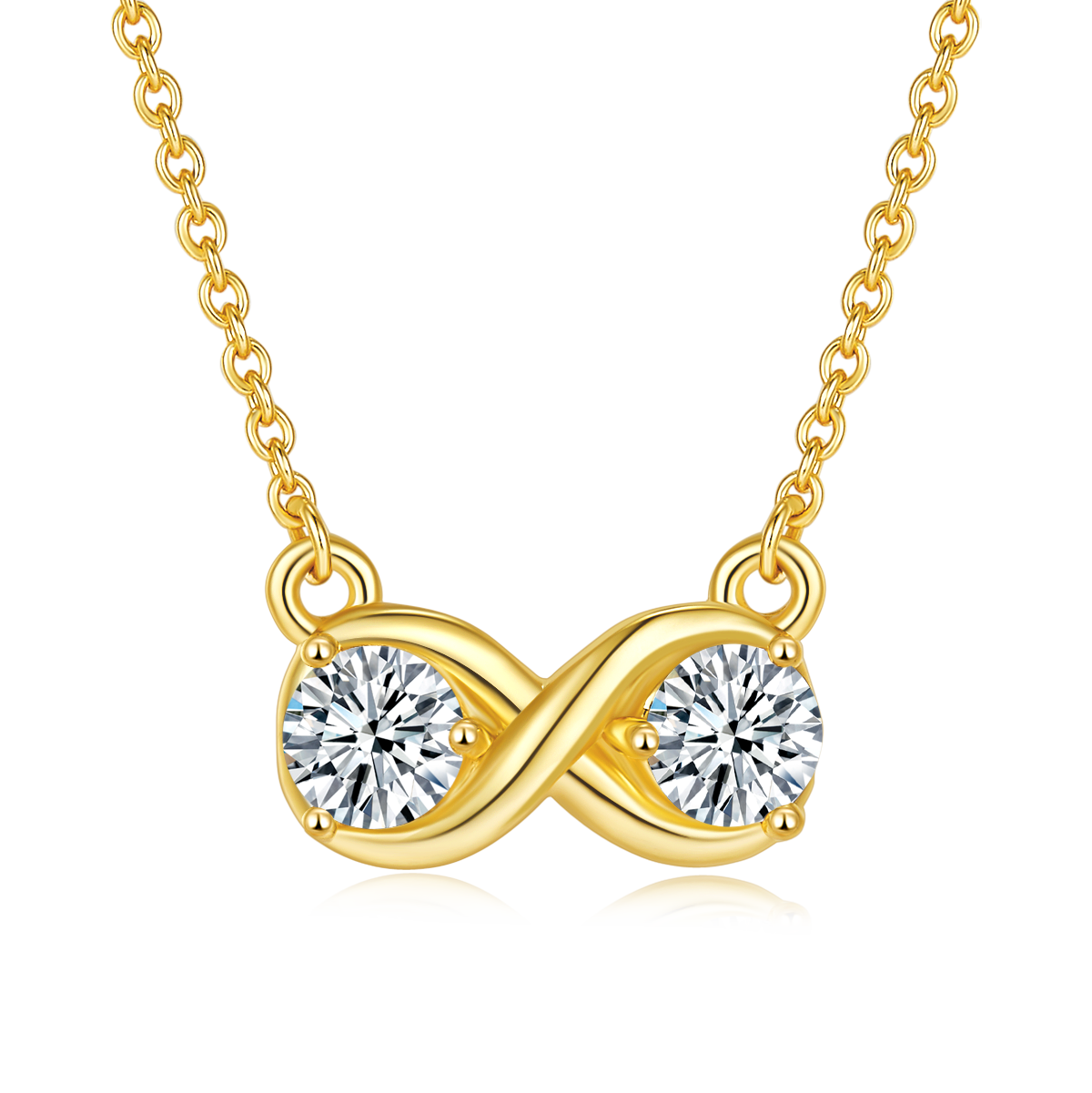 Double Ring Infinite Love Pendant S925 Silver Moissanite Grade D 1.0CT
